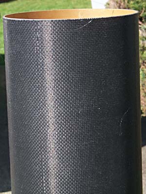 close-up of carbon-covered tube